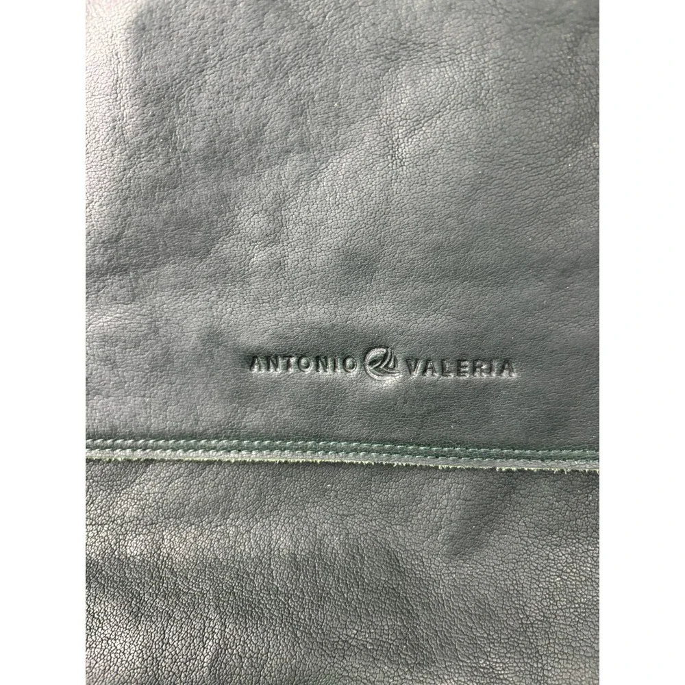 Antonio Valeria Messenger Bag Mens Large Green Leather Crossbody Satchel